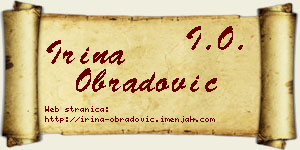 Irina Obradović vizit kartica